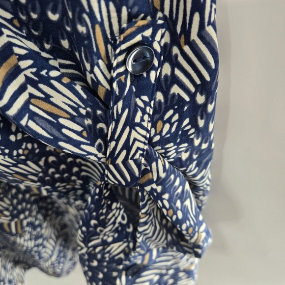 Catherine's Blue White Button Down Long Sleeved Shirt 3x 26/28W - Picture 5 of 10